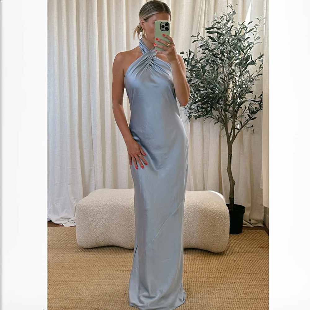 NWOT Show Me Your MUMU Silk Maxi Halter Dress